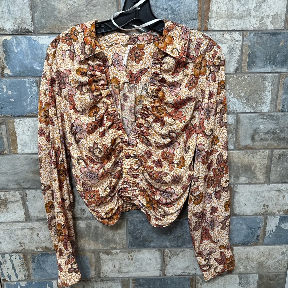 Floral Ruched Women's Top
